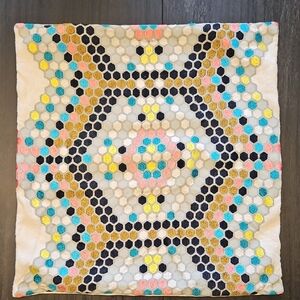West Elm Geometric Embroided Pillow Cover